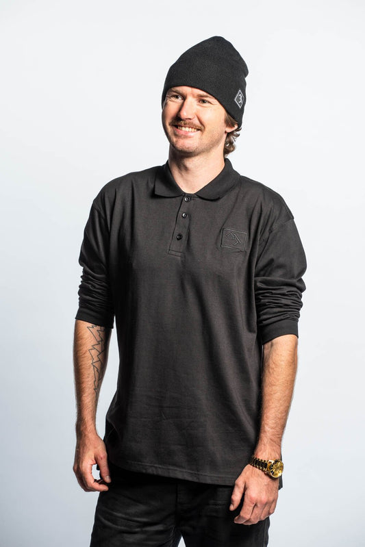 Collared Longsleeve - Black - brethrenapparel