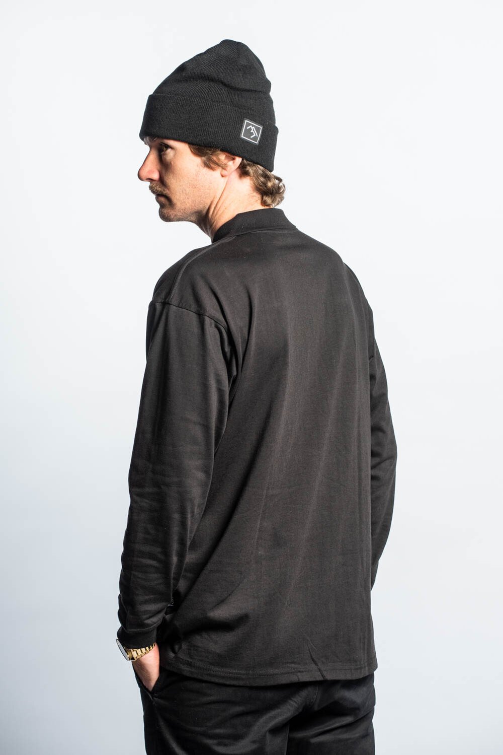 Collared Longsleeve - Black - brethrenapparel