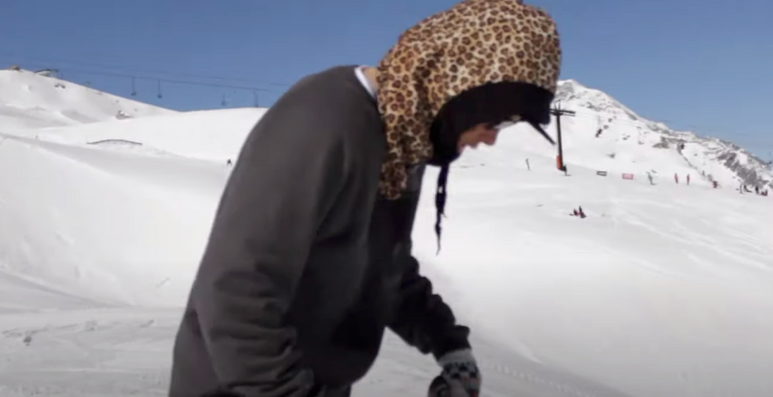 Animal print snowboarding hood